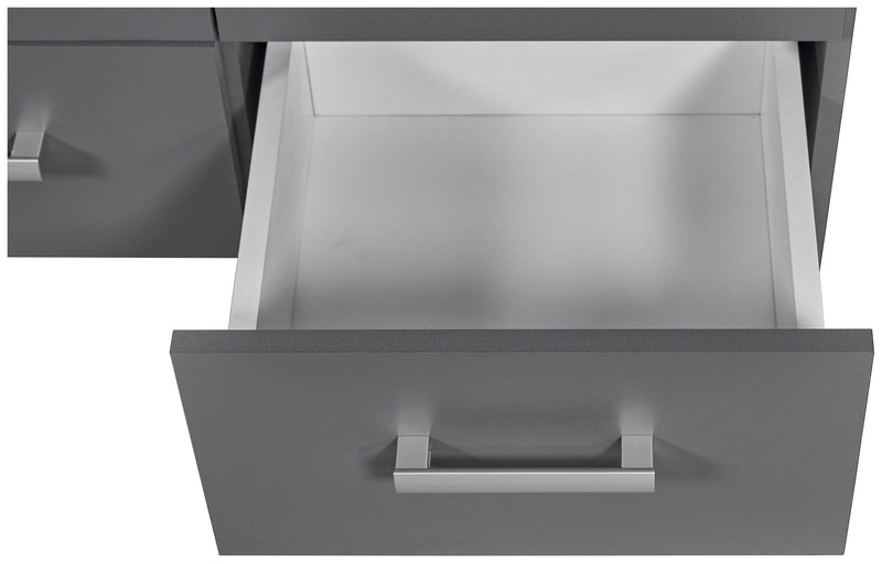 Regal Bücherregal ELENZIO Graphit Grau mit 4 Schubladen