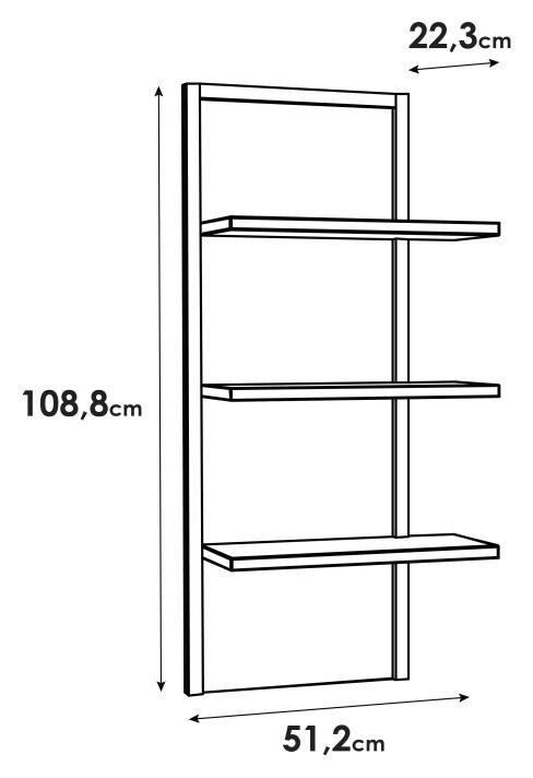 Wandboard SOLLETICO 3 Ablagen Optik Bartex-Eiche mit Fischgrätoptik