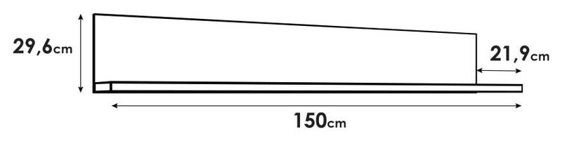 Wandboard SOLLETICO 150 cm Optik Bartex-Eiche mit Fischgrätoptik