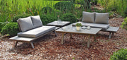 Garten Lounge Gruppe CELIA 4-tlg Alu hellgrau Polyester taupe
