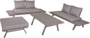 Garten Lounge Gruppe CELIA 4-tlg Alu hellgrau Polyester taupe