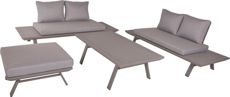 Garten Lounge Gruppe CELIA 4-tlg Alu hellgrau Polyester taupe
