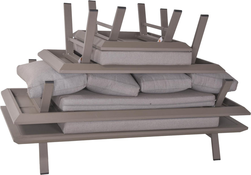 Garten Lounge Gruppe CELIA 4-tlg Alu hellgrau Polyester taupe