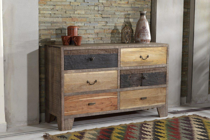 Sideboard Anrichte TARIM Schubladenkommode Mango und Akazie 135 cm