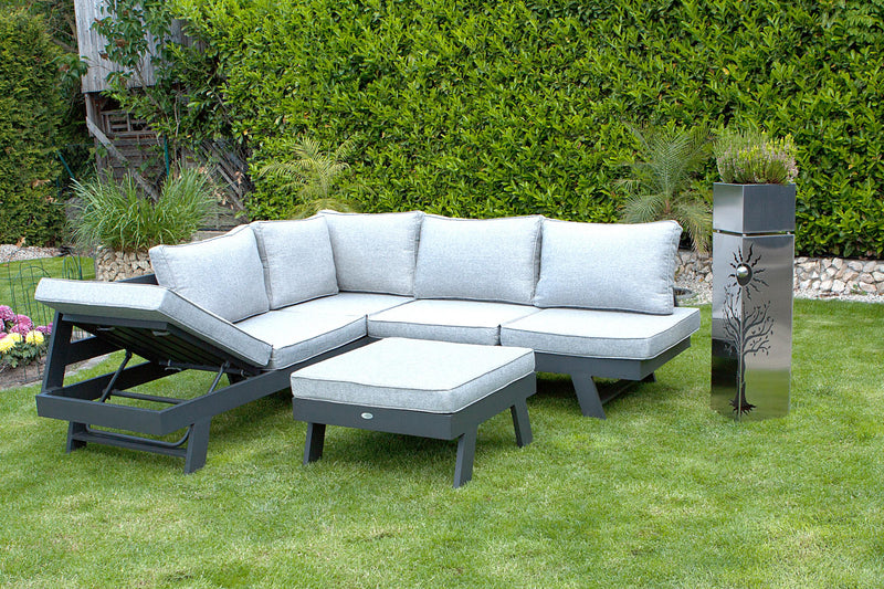 Garten Ecksofa DONNA Gartensofa Lounge Set 3tlg inkl. Polster