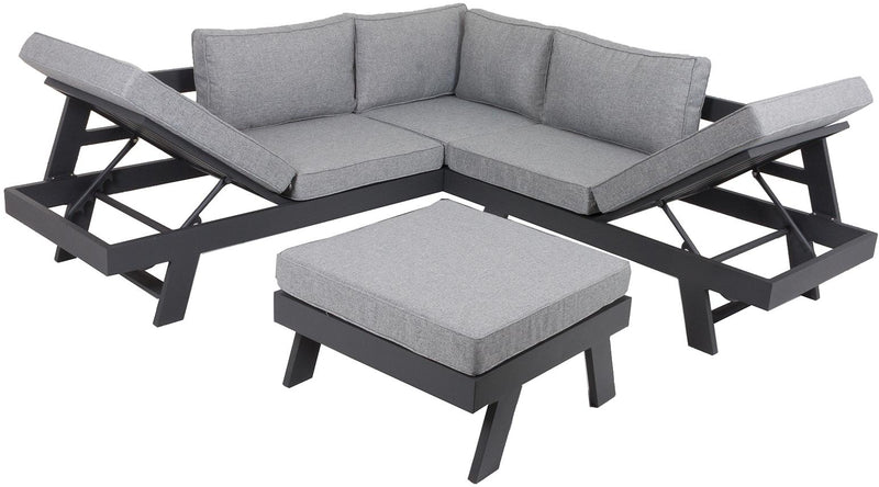 Garten Ecksofa DONNA Gartensofa Lounge Set 3tlg inkl. Polster