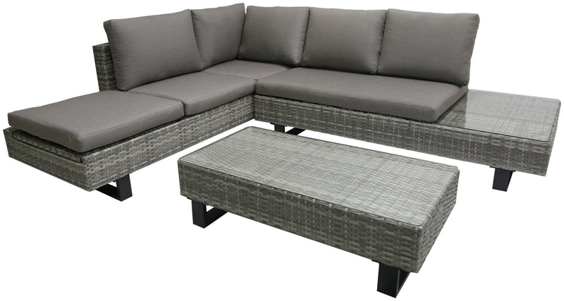Gartensofa Lounge Gartengarnitur Cadiz grau 3- teilig inkl. Auflagen
