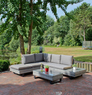 Gartensofa Lounge Gartengarnitur Cadiz grau 3- teilig inkl. Auflagen