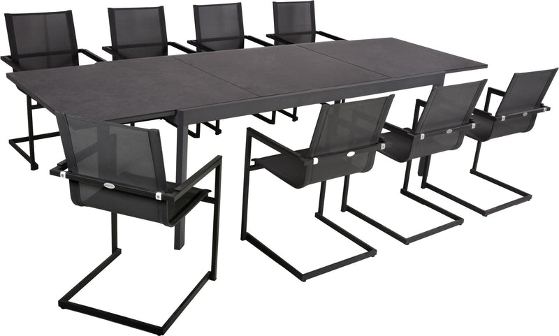 Garten Ausziehtisch NEREA Aluminium / Keramik-Tischplatte 200 x 100 cm