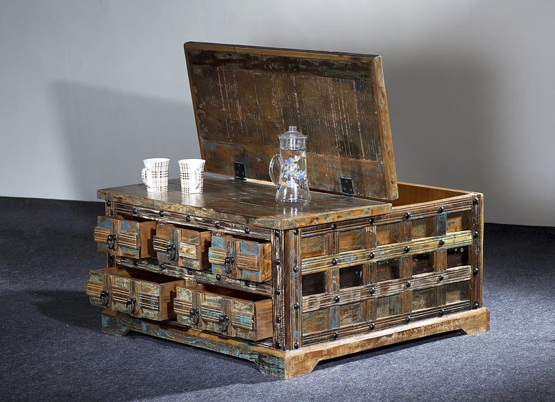 Truhentisch Couchtisch KALANKA 90 x 90 cm