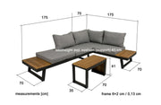 Garten Lounge- Gruppe Gartengarnitur Felice 3- teilig inkl. Kissen
