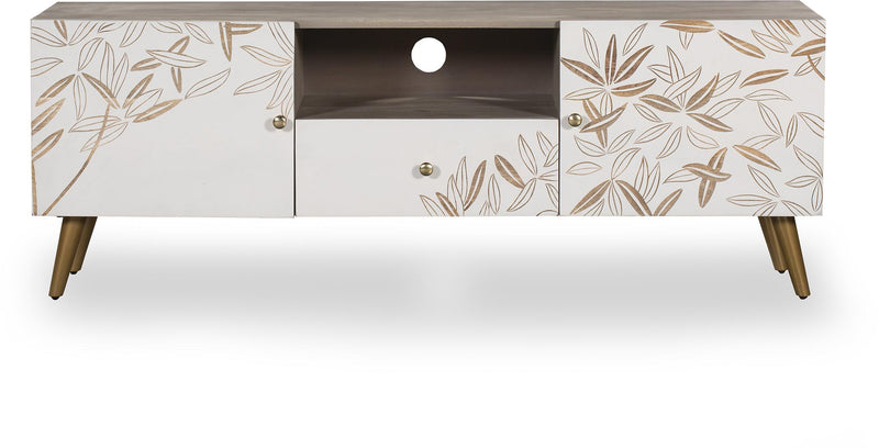 TV-Schrank Lowboard SIKAR mit floraler Musterung