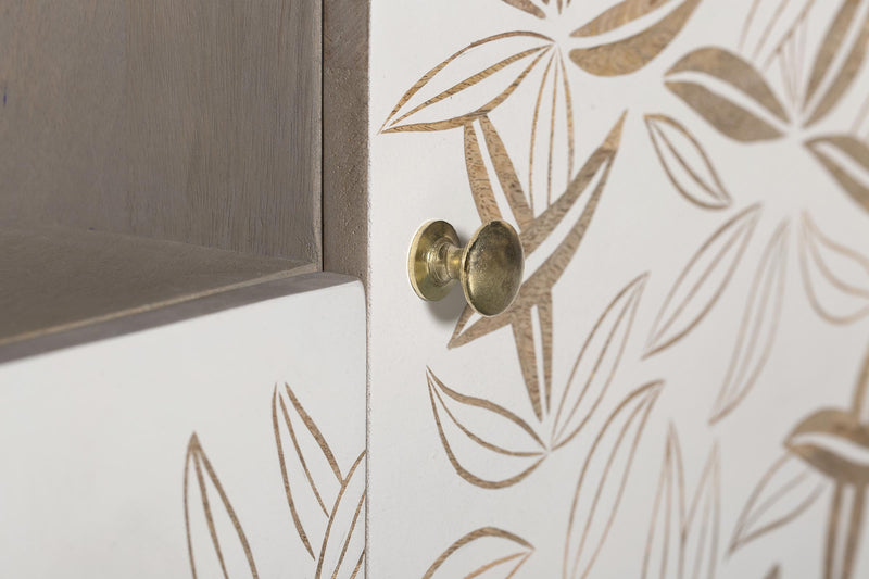 TV-Schrank Lowboard SIKAR mit floraler Musterung