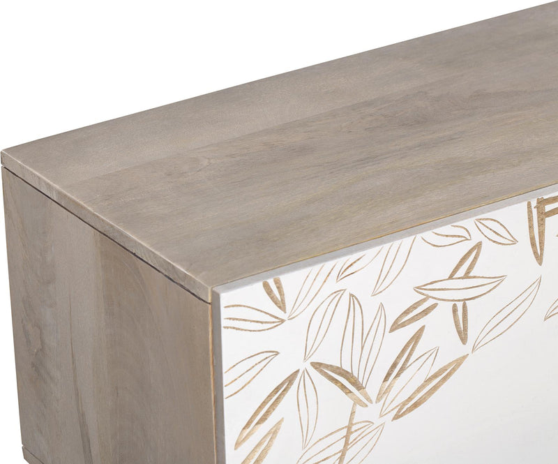 TV-Schrank Lowboard SIKAR mit floraler Musterung