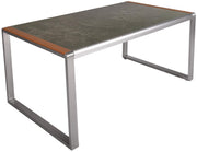 Alu Gartentisch AVERNA 160 x 90 cm mit Glasplatte Granitstein Optik