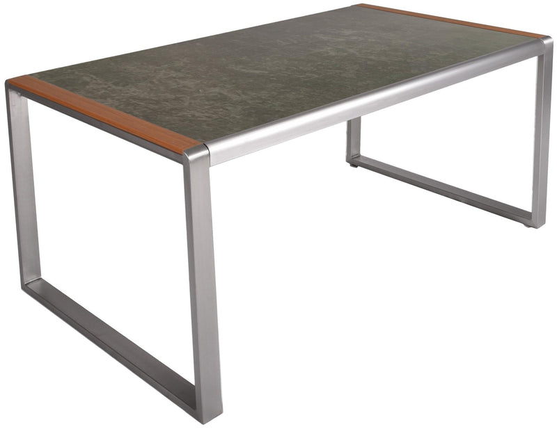 Alu Gartentisch AVERNA 160 x 90 cm mit Glasplatte Granitstein Optik
