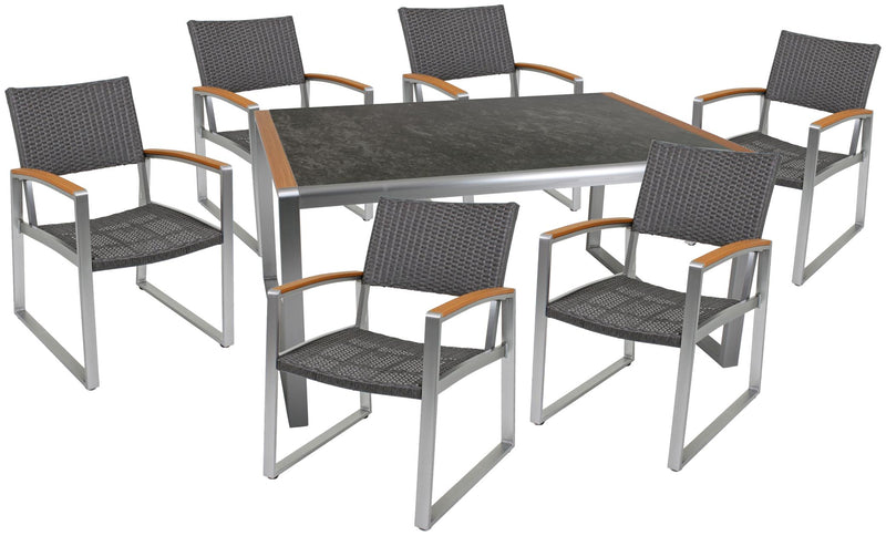 Garten Tischgruppe AVERNA 7-tlg. 1 x Tisch und 6 x Stuhl 305265