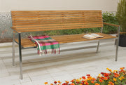 Gartenbank DENVER 4-Sitzer Gestell Edelstahl Sitz und Rücken aus Teak