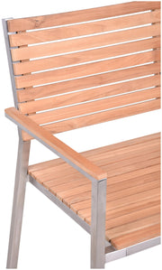 Gartenbank DENVER 3-Sitzer Gestell Edelstahl Sitz und Rücken aus Teak
