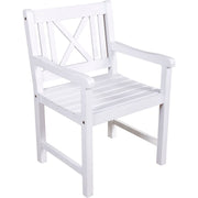 Gartensessel MALMÖ Eukalyptus White washed mit Armlehnen