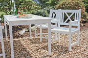 Gartensessel MALMÖ Eukalyptus White washed mit Armlehnen