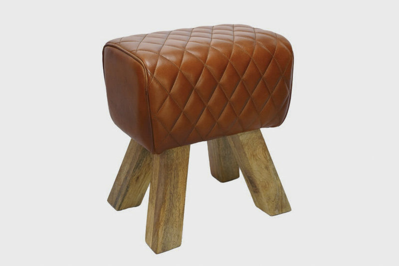 Hocker Sitzhocker NOIDA Leder Braun