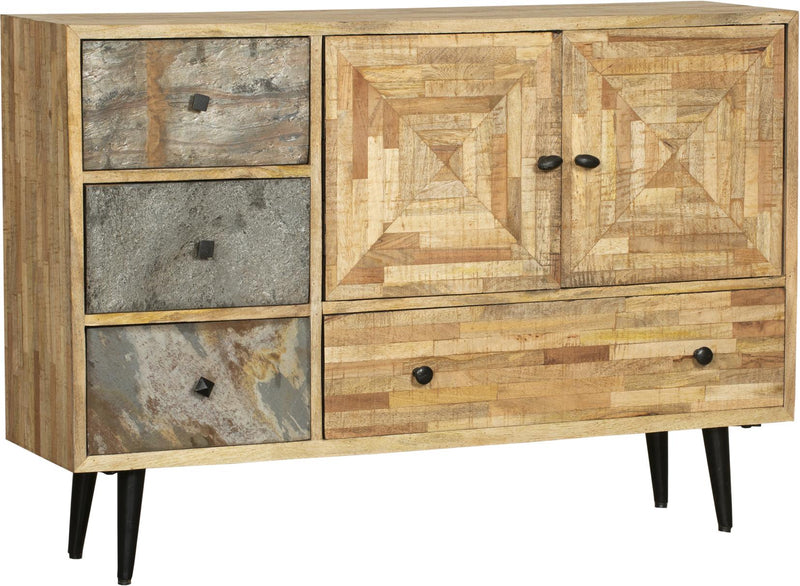 Sideboard Anrichte YAMUNA - recyceltes Holz Mango Akazie Teak
