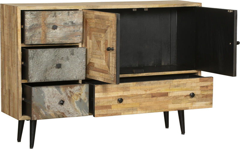 Sideboard Anrichte YAMUNA - recyceltes Holz Mango Akazie Teak