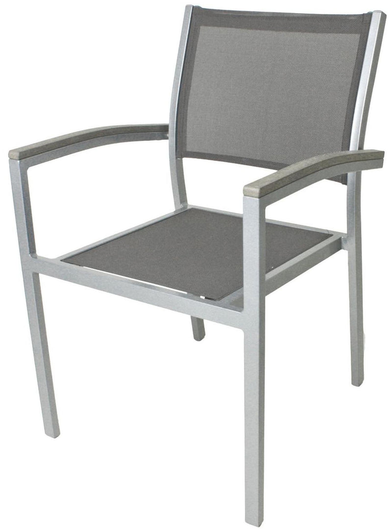 Garten Tischgruppe GRACE 5-tlg. 1 x Tisch 150 x 90 cm 4 x Stapelstuhl