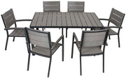 Garten Tischgruppe OLIVIA 7-tlg. Tisch 150 x 90 cm + 6 x Stapelstuhl