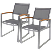 Gartenstuhl Gartensessel mit Armlehnen AVA 2er-Set Gestell Aluminium