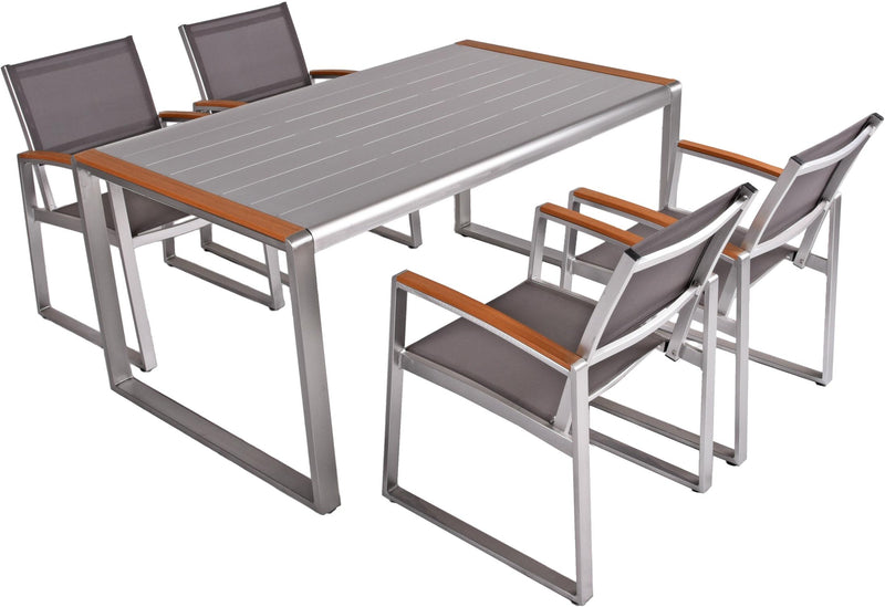 Gartenstuhl Gartensessel mit Armlehnen AVA 2er-Set Gestell Aluminium