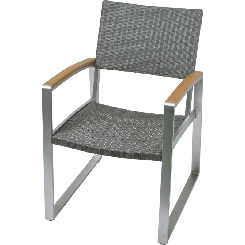 Gartenstuhl mit Armlehnen AVA 2er-Set Aluminium mit Polygeflecht