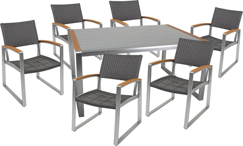 Garten Tischgruppe AVA 7-tlg. Tisch 160 x 90 cm 6 x Stuhl AVA 305265