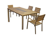 Garten Tischgruppe FLORENCE 5-tlg. mit Tisch und 4 × Stapelstuhl