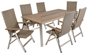 Garten Tischgruppe FLORENCE 7-tlg. mit Tisch und 6 × Hochlehner