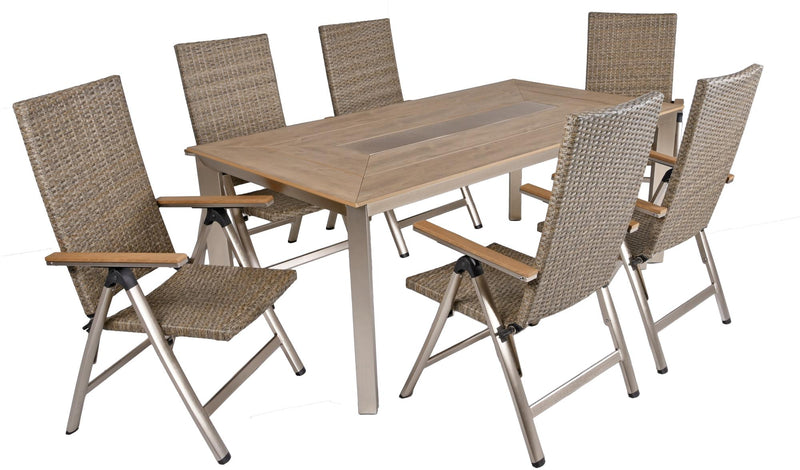 Garten Tischgruppe FLORENCE 7-tlg. mit Tisch und 6 × Hochlehner