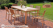 Stapelstuhl FLORENCE 2er Set Aluminium champagner Non-Wood Teak-Optik