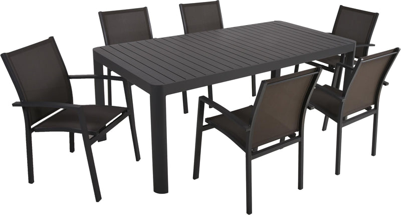 Garten Ausziehtisch Tischgruppe AMIRA 7-tlg. mit 6 x Stuhl ELENA 