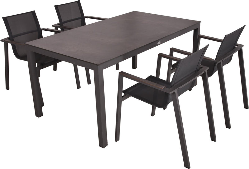 Garten Tischgruppe SOPHIA 5-tlg. mit 4 × Stapelstuhl SOPHIA