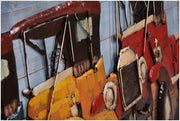 Wandbild Wanddekoration 3D Metallbild Oldtimer 140 x 70 cm