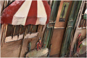 Wandbild Wanddekoration 3D Metallbild English Pub 100 x 100 cm