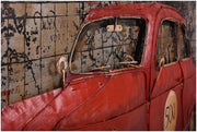 Wandbild Wanddekoration 3D Metallbild rotes Auto 100 x 80 cm