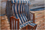 Wandbild Wanddekoration 3D Metallbild Strandkorb 120 x 80 cm