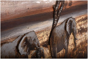 Wandbild Wanddekoration 3D Metallbild Elefanten 120 x 80 cm