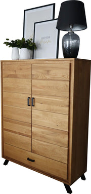 Highboard Vertiko BERN 2-türig Wildeiche Massivholz geölt