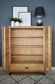 Highboard Vertiko BERN 2-türig Wildeiche Massivholz geölt