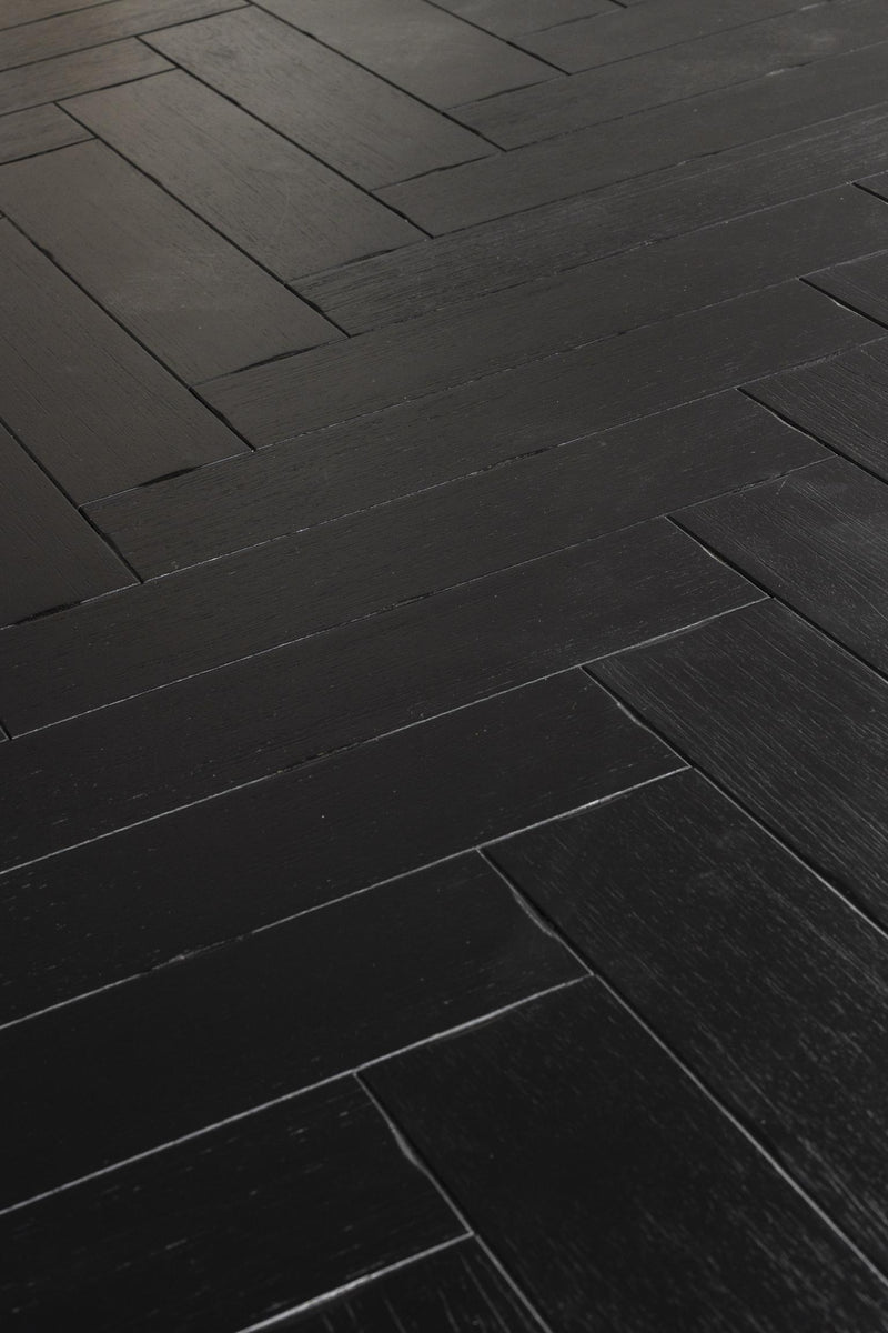 Esstisch CLASS BLACK mit Fischgrät Platte 220 x 90 cm von DutchBone