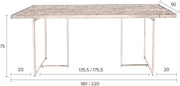Esstisch CLASS BLACK mit Fischgrät Platte 220 x 90 cm von DutchBone