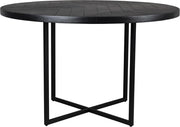 Esstisch CLASS BLACK mit Fischgrät Platte rund Ø 120 cm von DutchBone